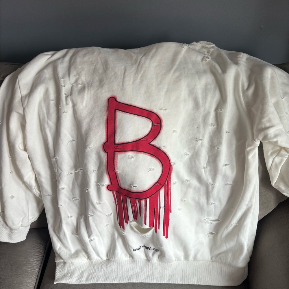 Wren and Glory B ‘Basic But Graffiti’ White Hoodie